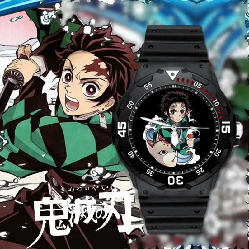 

Demon Slayer Watch Electronic Watch Waterproof Simple Quartz Fall-Proof Cartoon Kamado Tanjirou Kamado Nezuko Student Gift Watch