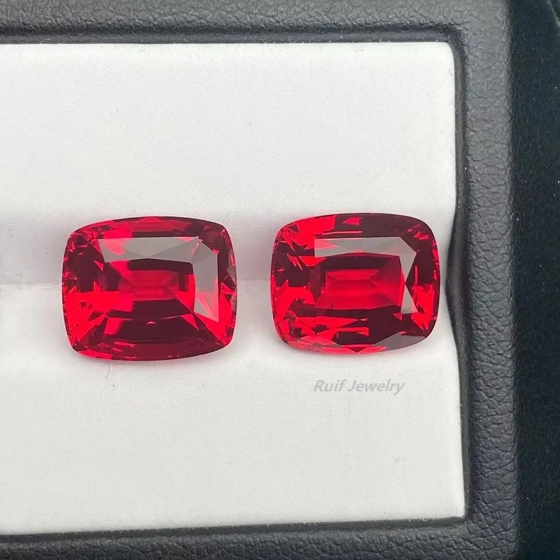 

Ruif Hand Make Good Quality Pigeon Blood 10x12mm 7.86ct Cushion Cut Lab Grown Ruby Loose Gemstone for Fine Jewelry Making