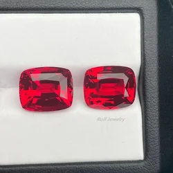Ruif Hand Make Good Quality Pigeon Blood 10x12mm 7.86ct Cushion Cut Lab Grown Ruby Loose Gemstone for Fine Jewelry Making