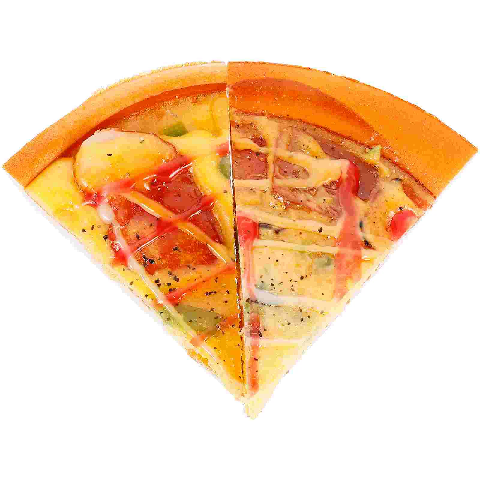 2 Pcs European Style Simulation Pizza Models Fake Toy Pu Artificial Slice Decoration