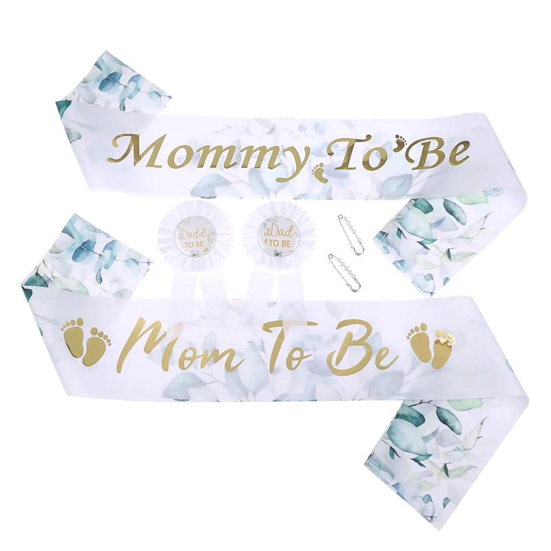 1Set Mom To Be Letter Satin Sash Shoulder Strap New Mommy Party Gift Favors Baby Showe Crafts Supplies