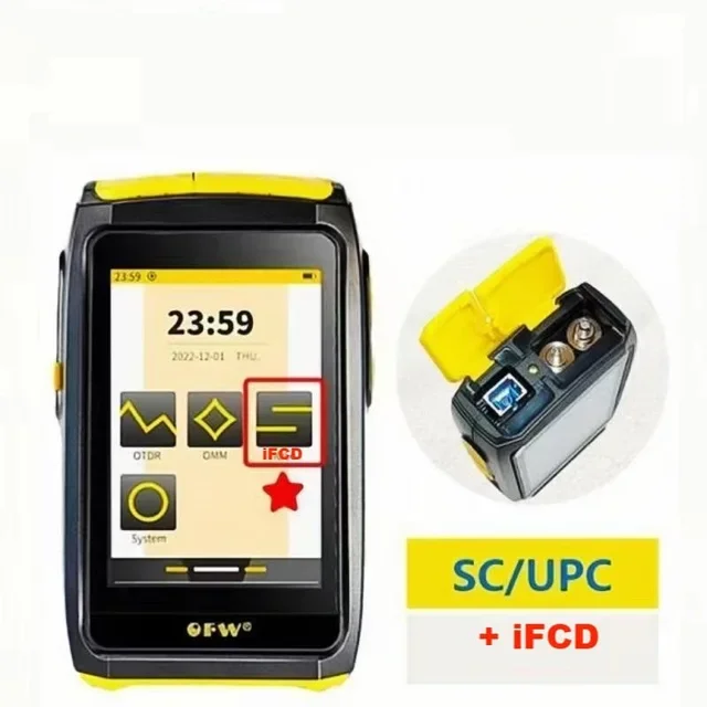 Mini OTDR Active Fiber Live Test 1550nm 20dB 80KM Fiber Reflectometer Touch Screen OPM VFL OLS Tester SC APC/UPC Connector