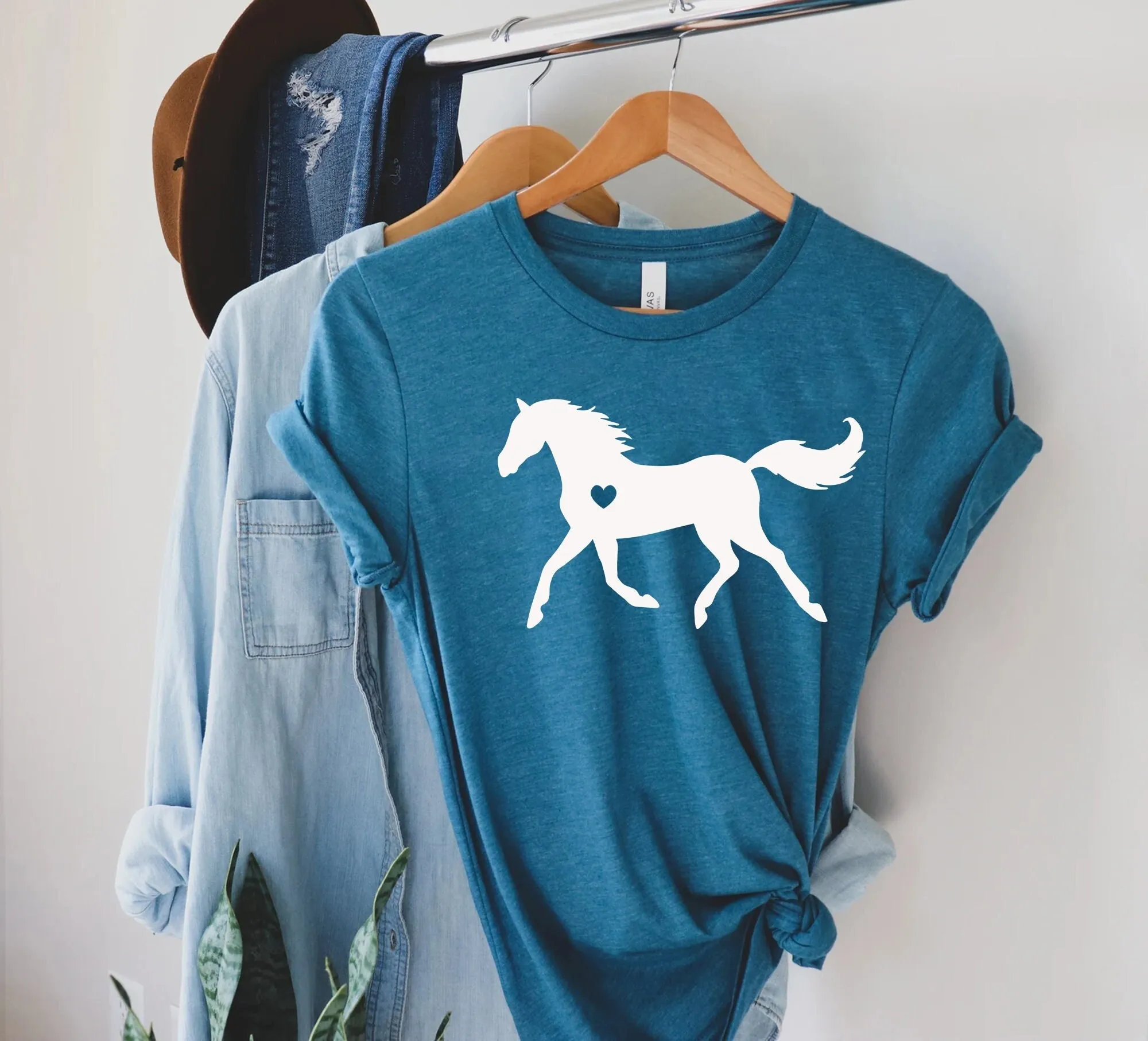 Horse Love T Shirt For Owner Farm Trainer Horses Equestrian Lover Mom