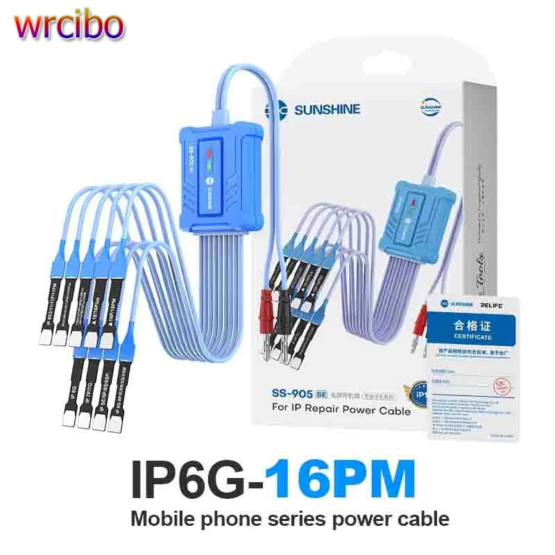 

SUNSHINE SS-905 SE Boot Power Cable для iPhone 6G-16PM Интеллектуальный противоожоговый аккумулятор Restart Power/On Тестовая линия Инструменты для ремонта