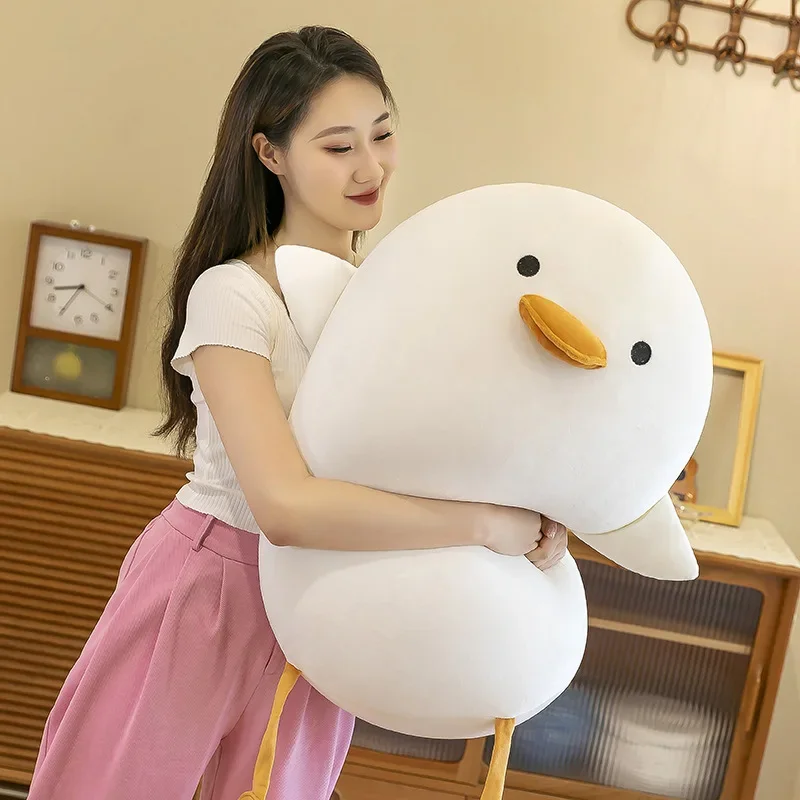 35/50cm Big Fat Duck peluche carino grande anatra bianca cuscino imbottito morbido animale peluche bambola regalo di compleanno per bambini cuscino caldo del divano