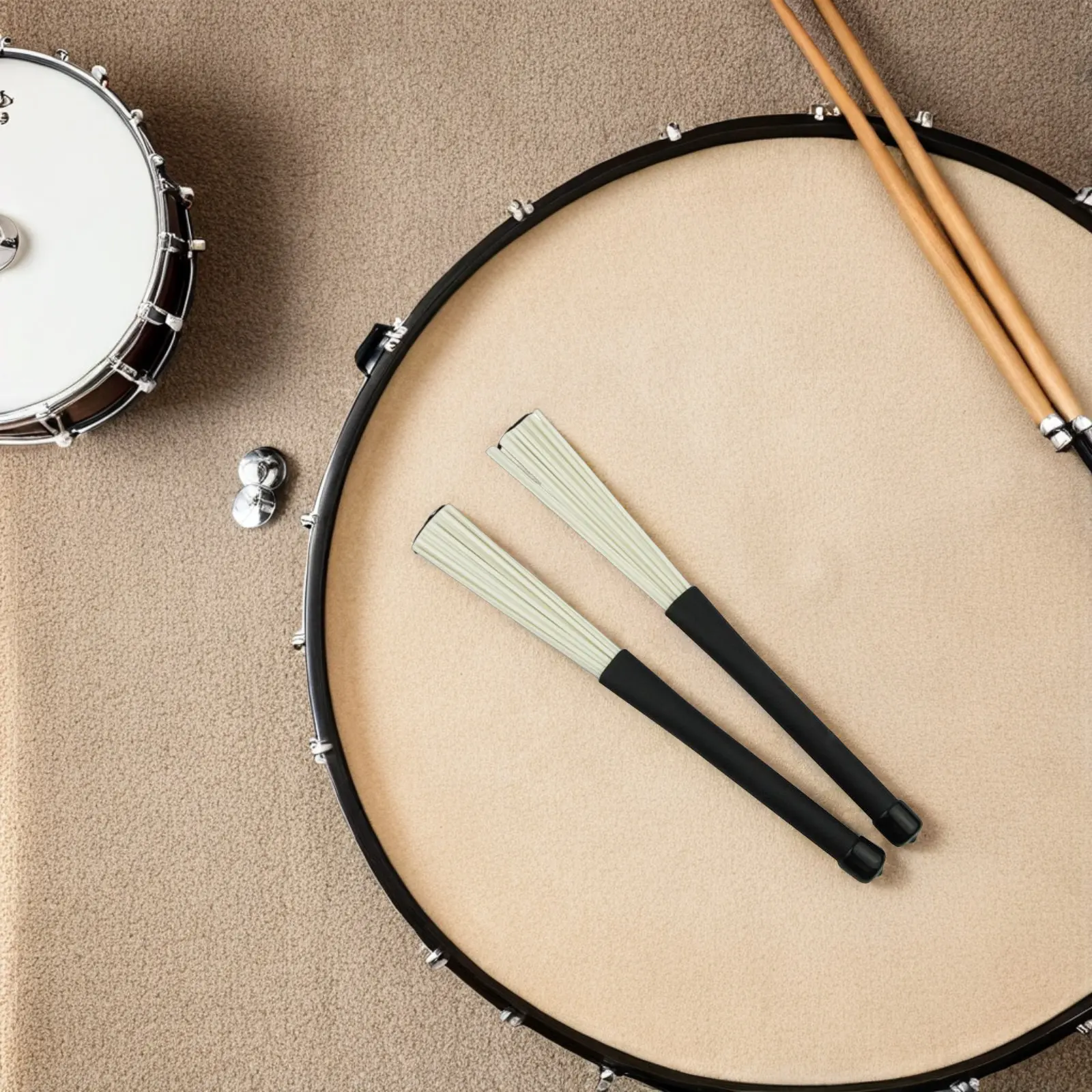 2 Pcs Jazz Drum Brushes Percussion Accessories Adjustable Sticks Durable Easy to Store