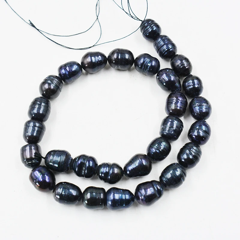 1 share 12-13MM, black  Large Freshwater Pearl Loose Beads (100% real pearl) 15