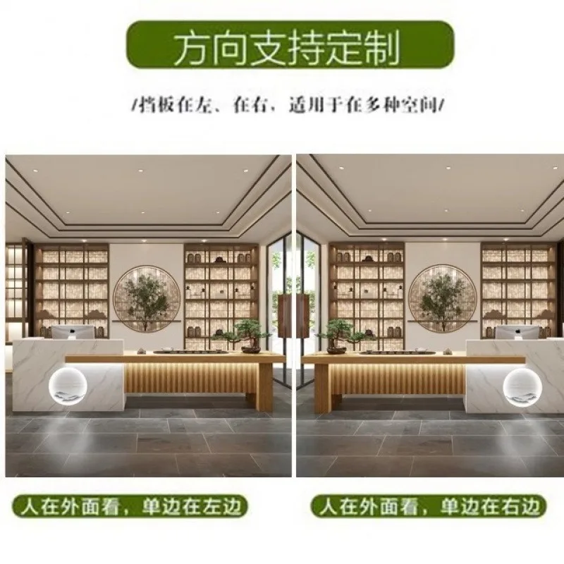 New Chinese health center Bar counter Retro foot bath shop Reception desk Solid wood ear shop Hotel teahouse checkout page