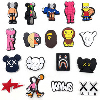 Hot Toys 1/50PCS Fashion Brand KAWS Series Shoe Charms Accessories Decorations PVC Classic Clog Buckle for Kids Party Xmas Gifts