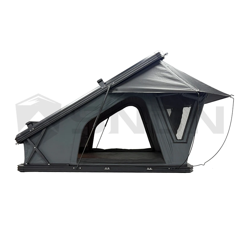 Professional 4 Person Large Hard Shell Roof Top Tent With Solar Panel Multifunctional 4x4 Outdoor Camping Accessory