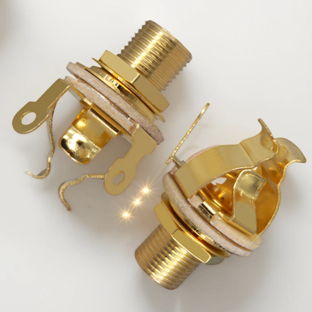 2Pcs 1/4 Inch 6.35Mm Guitar Mono Jack Socket Metal Electric Guitar Mono Jack Mono Output Jack Guitar Accessories