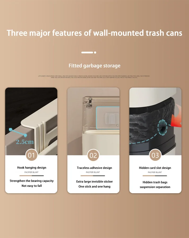 Wall Mounted Hanging Trash Bin For Kitchens Cabinet Door With Lid Kitchen Trash Bins Garbage Can Counter Bins Trash Can