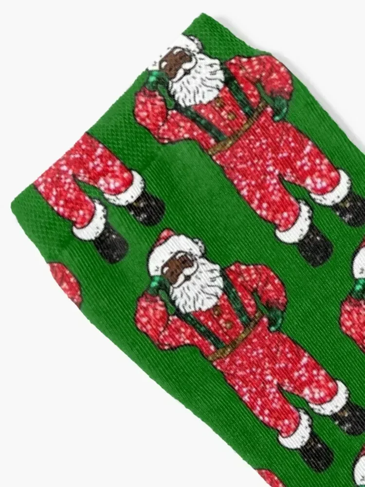 بريق طباعة الأسود سانتا كلوز الجوارب الشتاء الحرارية مضحك هدية المضادة للانزلاق اليابانية الأزياء الفاخرة امرأة الجوارب الرجال