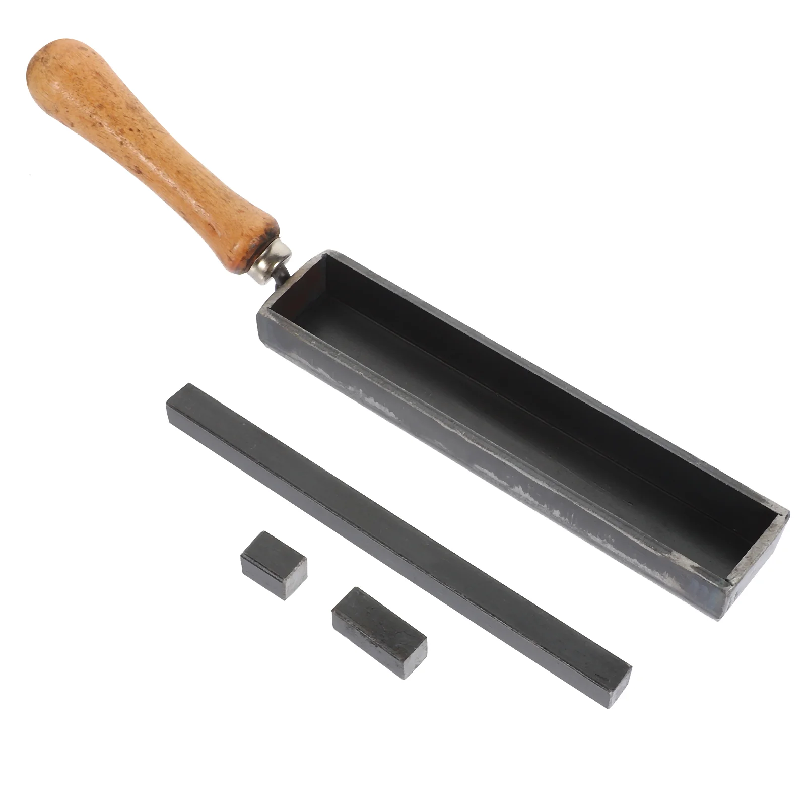 

8 Inch Wooden Handle Oil Slot Gold Silver Melting Mold Jewelry Metal Casting Tool Steel Blocks Adjustable Size Refining Slot