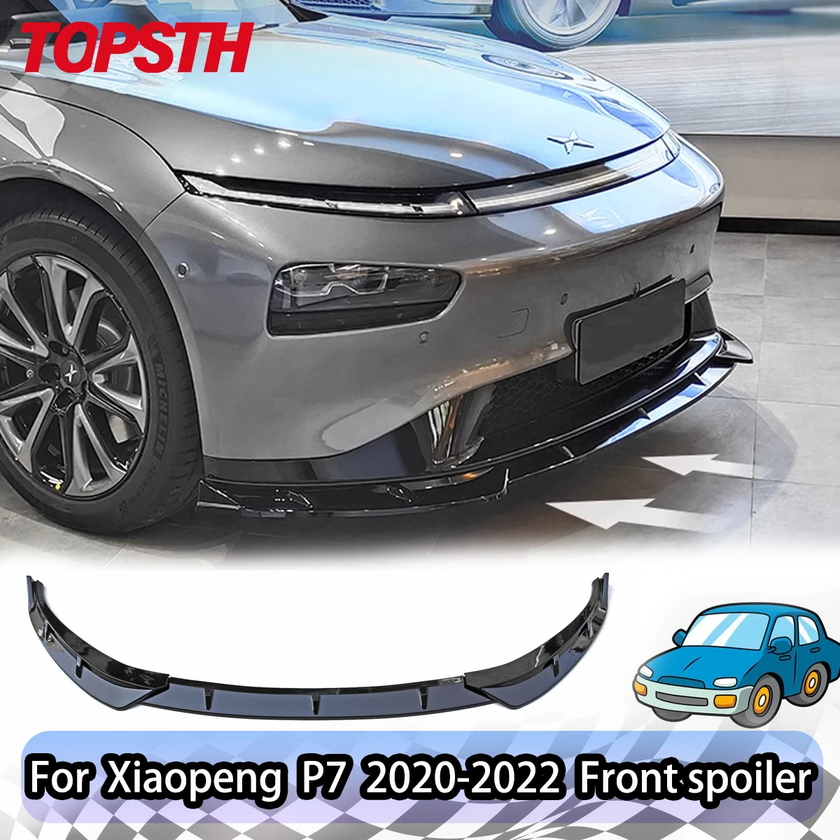 

Для Xiaopeng P7 2020-2022 3PS бампер, накладка, модифицированный передний спортивный спойлер, комплект кузова, диффузор, аксессуары