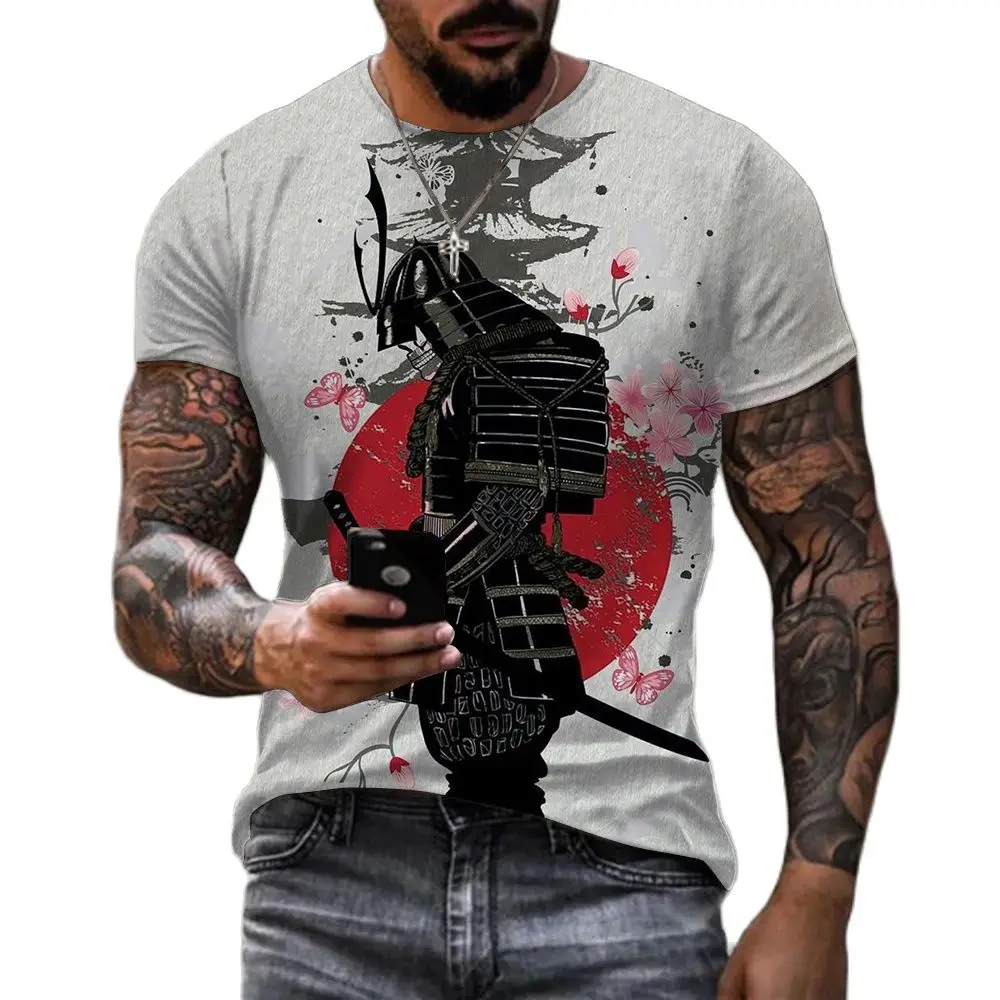 Japanese Samurai 3D Print T-shirt Men Women Fashion O-Neck Short Sleeve Ninja T Shirt Harajuku Streetwear Tees Tops Clothes