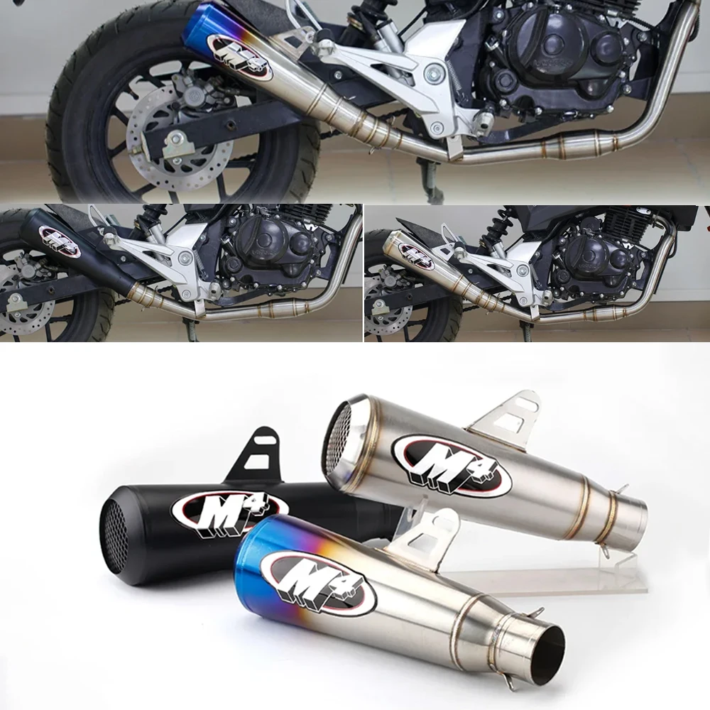 51 мм выхлопная труба мотоцикла M4 Escape GP Moto Pot глушитель без шнуровки для скутера, мотокросса, велосипеда для грязи, мотоцикла 300cc 600cc 1000cc