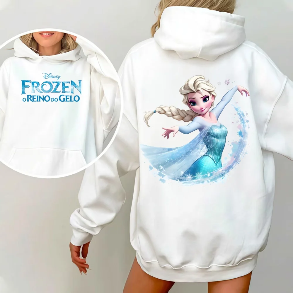 2025 nova disney outono feminino dos desenhos animados traje senhoras de manga comprida congelado elsa roupas com capuz | Sorpresa de Natal | Presente de Halloween