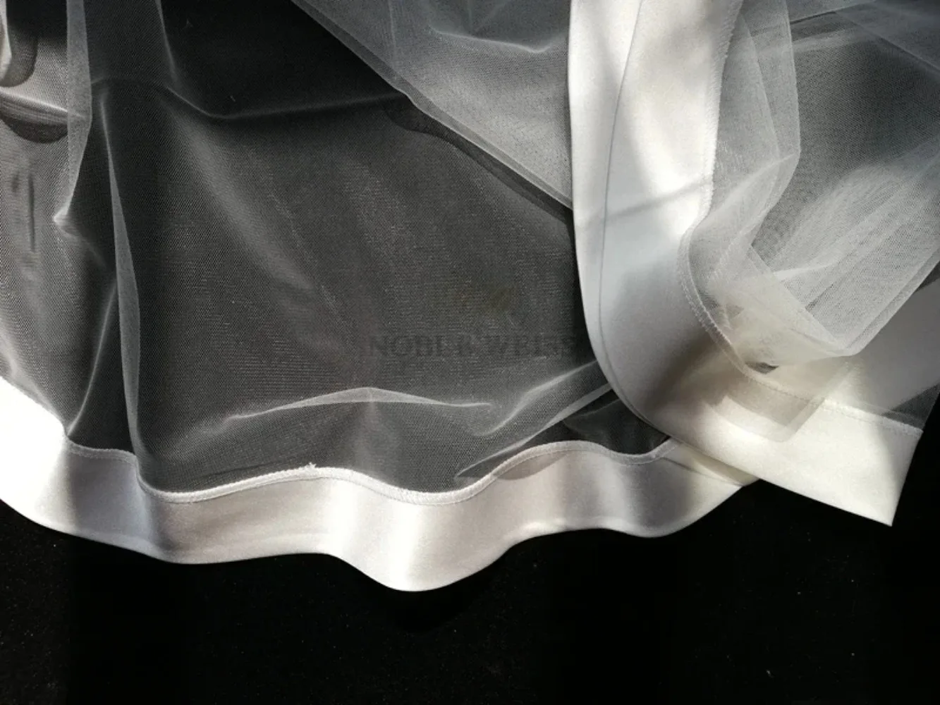 One Layer Satin Ribbon Edge Wedding Veil 1T Bridal Veils Without Comb Customized