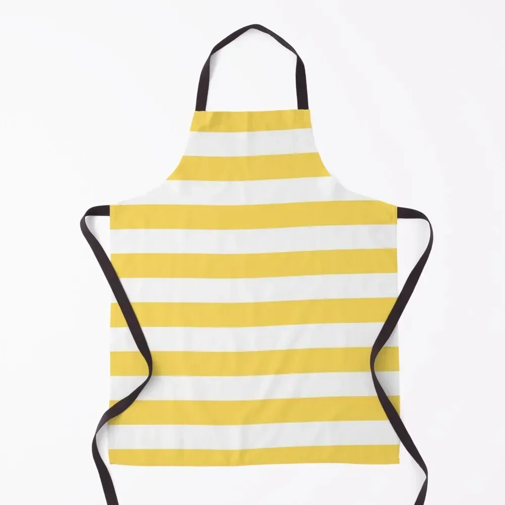 

Yellow and White Horizontal Stripes Apron Chef jacket men Nursing Apron