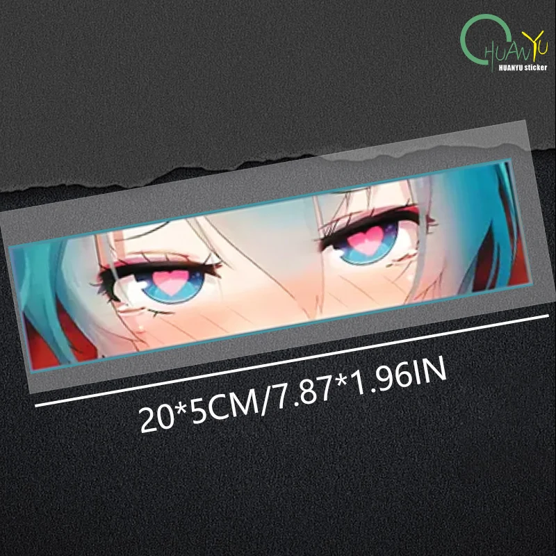 Anime girl\'s eyes waterproof JDM car decoration reflective sticker personalized modified car motorcycle scratch sticker
