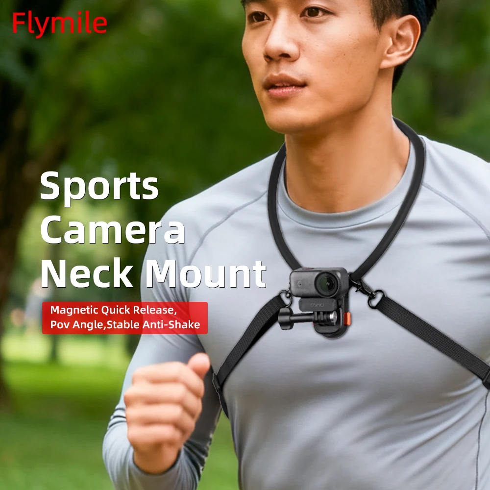 Flymile Nackenhalterung Brusthalterung für DJI Pocket 4/Action 6/Insta360 X6 Ace Pro 2/Gopro Zubehör Magnetische Schnellverschluss-Halterung – Detail 1
