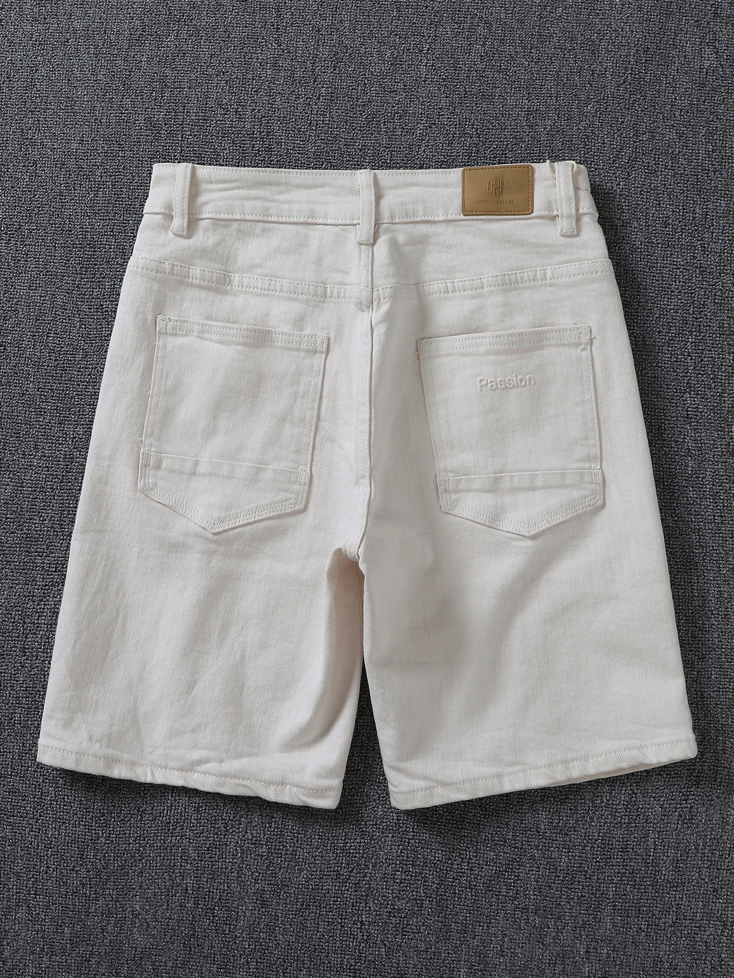 Summer New Washed White Jeans Shorts Men's Cotton Elastic Comfortable Straight Leg Youth Five-Point Pants Breathable Skin-Fri...