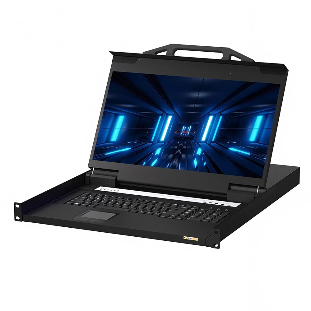 

1U Rack 17.3" LCD KVM Console 8 Port KVM Console Drawer + 8-pack Cables, LED KVM Switch