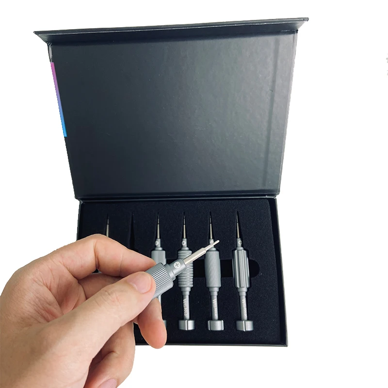 WELSOLO 6Pcs IShell MAX Mortar Mini Precision Screwdriver Set Plum Blossom Cross for IPhone Disassembly Phone Repair Tools Set