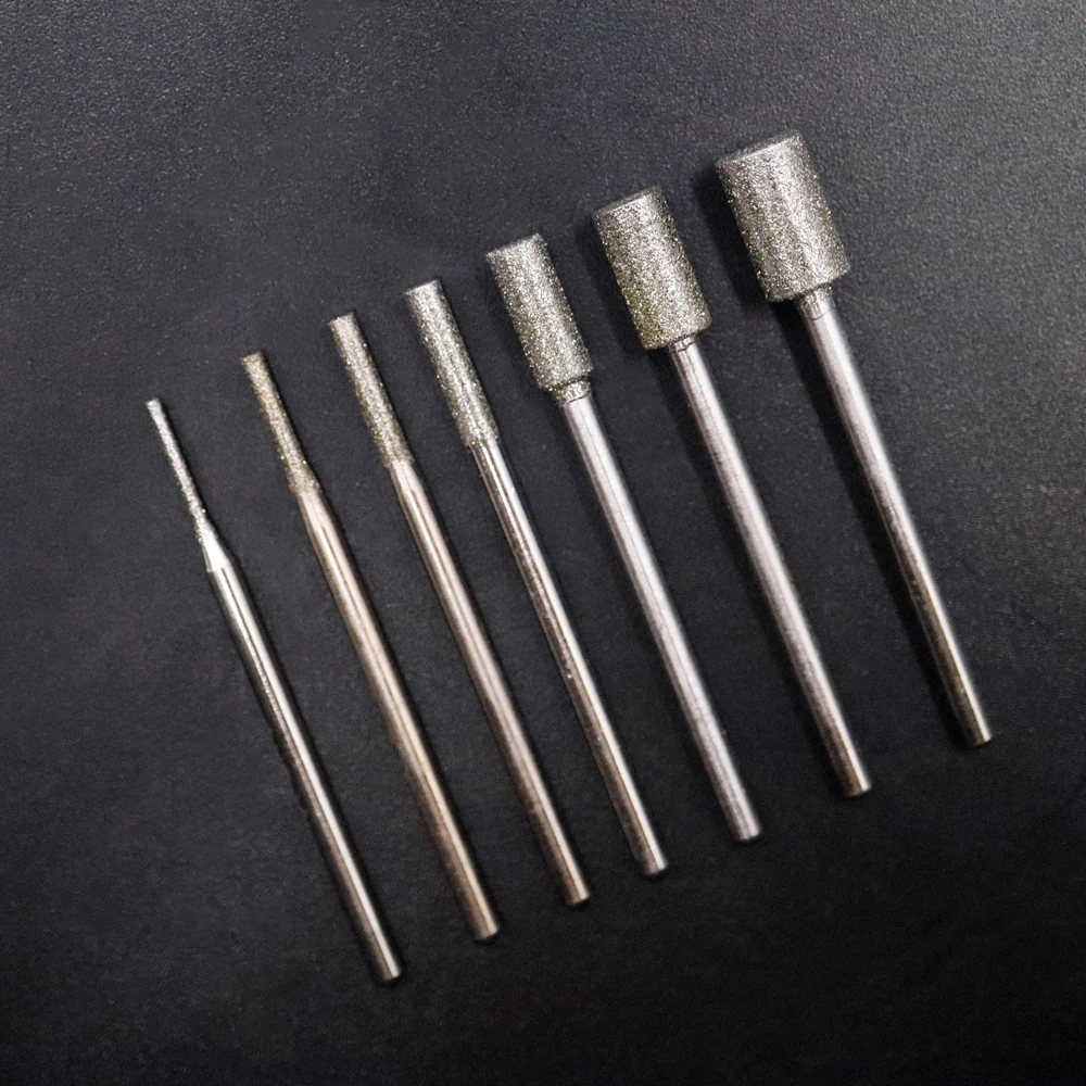 High Quality Cylinder 150# 2.35mm Diamond Grinding Point Grinding Burr Teeth Grinding Point Durable  Jade Grinding Needle