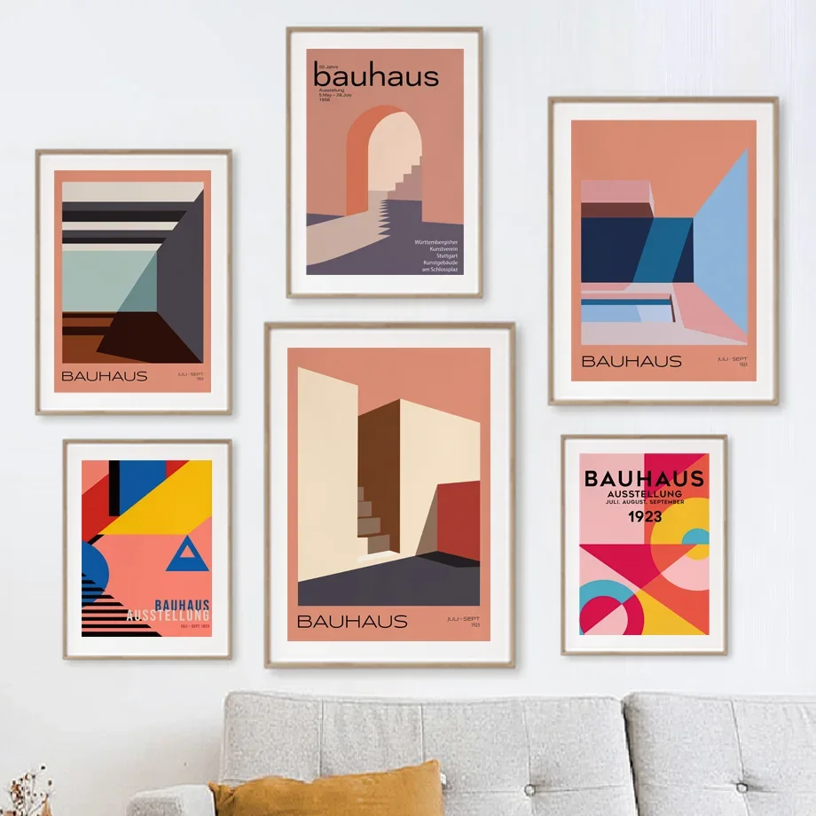 

Bauhaus Abstract Architecture Design Geometry Art Modern Poster And Prints Canvas Wall Decoration Home Paintings For Living Room