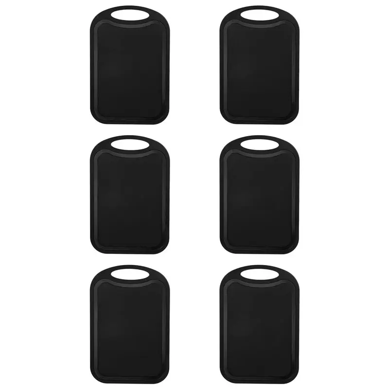 

AB35-6X Plastic Chopping Block Meat Vegetable Cutting Board Non-Slip Anti Overflow With Hang Hole Chopping Board Black