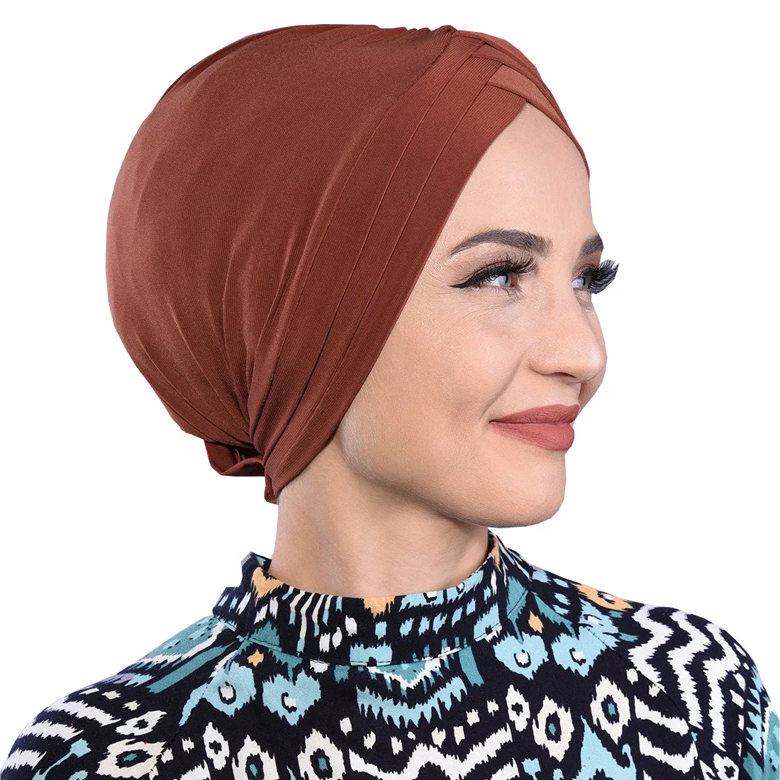 2024 Fashion Soft Elastic Sleep Cap Slouchy Beanie Bonnet Hat Women for Sleeping Hair Loss Chemo Skull Caps Lady Headwear Muslim