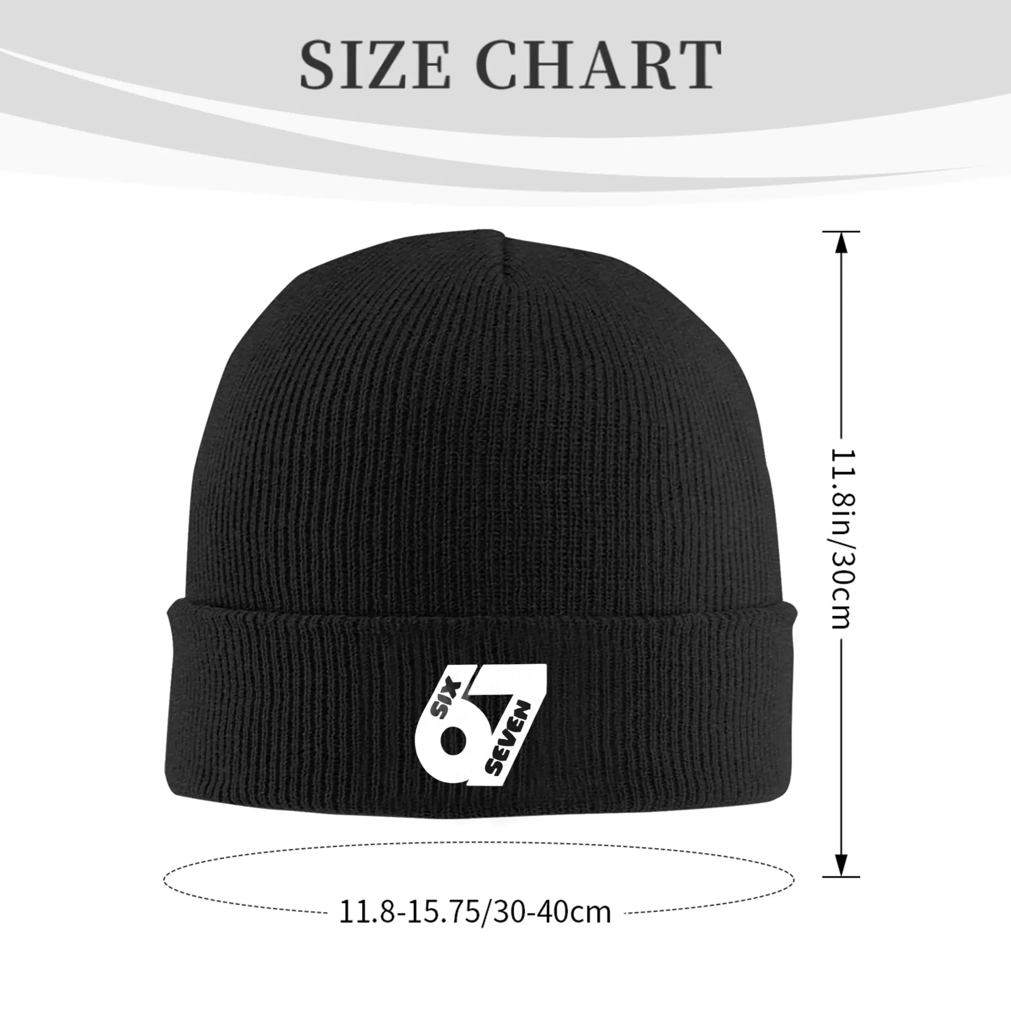 67 Topi Beanie Lucu Enam Tujuh, Topi Rajut Wanita Pria Kasual, Topi Elastis Desain Outdoor Musim Dingin