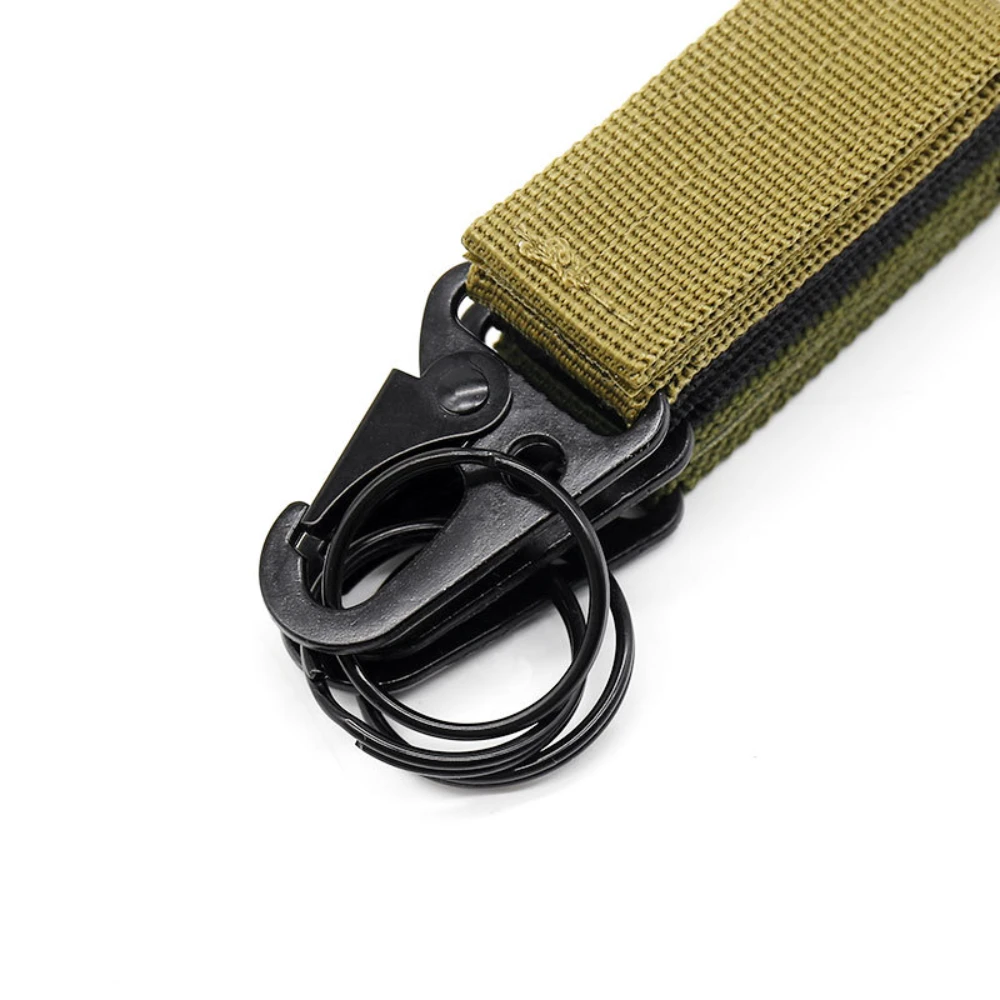 TARKA Tactical Hanging Buckle Molle Nylon Webbing Carabiner Belt Triangle Keychain Outdoor Climbing Camping Tool Accessory image 2