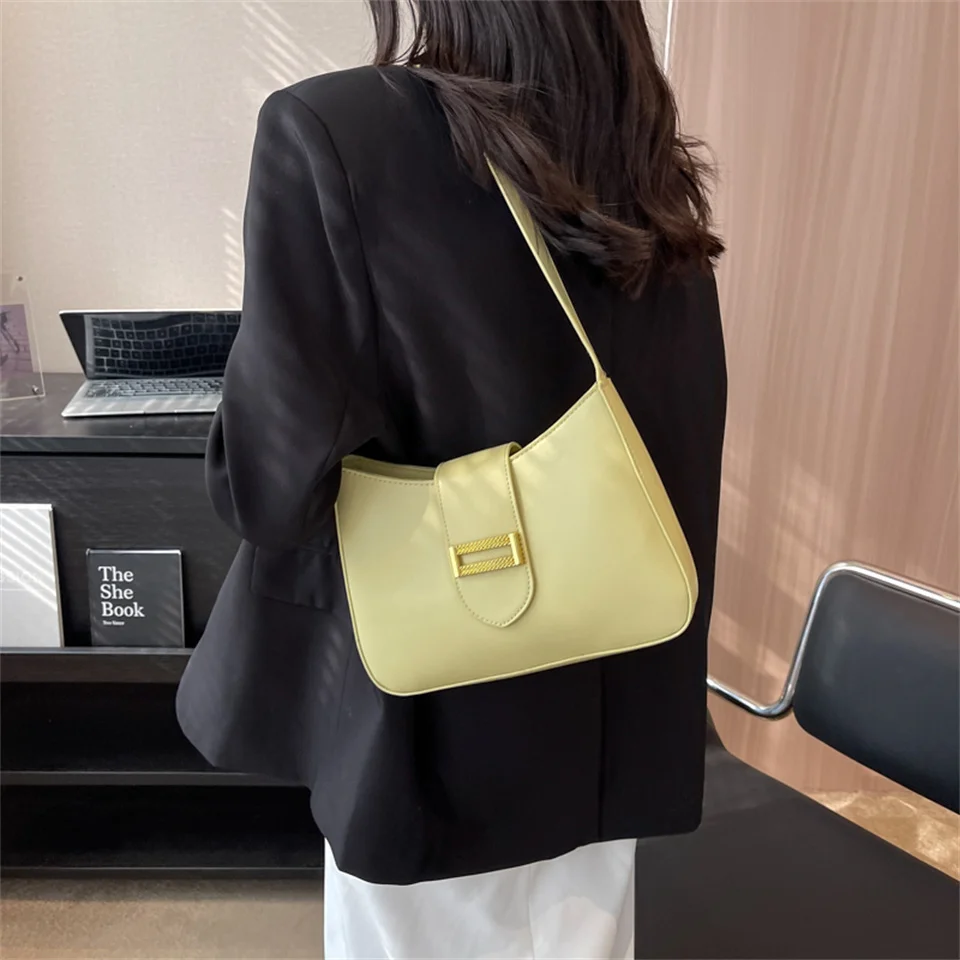 Bolsa tiracolo de couro de luxo feminina, bolsas casuais, marca feminina simples, designer de alça superior, bolsa nova, 2023