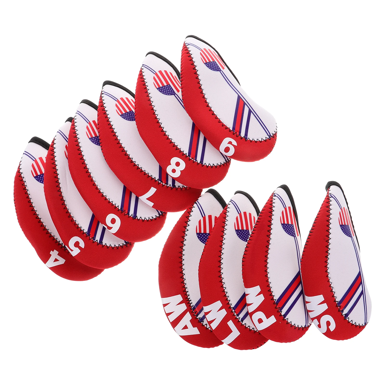 

10pcs Golfs Club Cover Head Neoprene Material Iron Covers Head Covers Women Compatible Golf Accessories