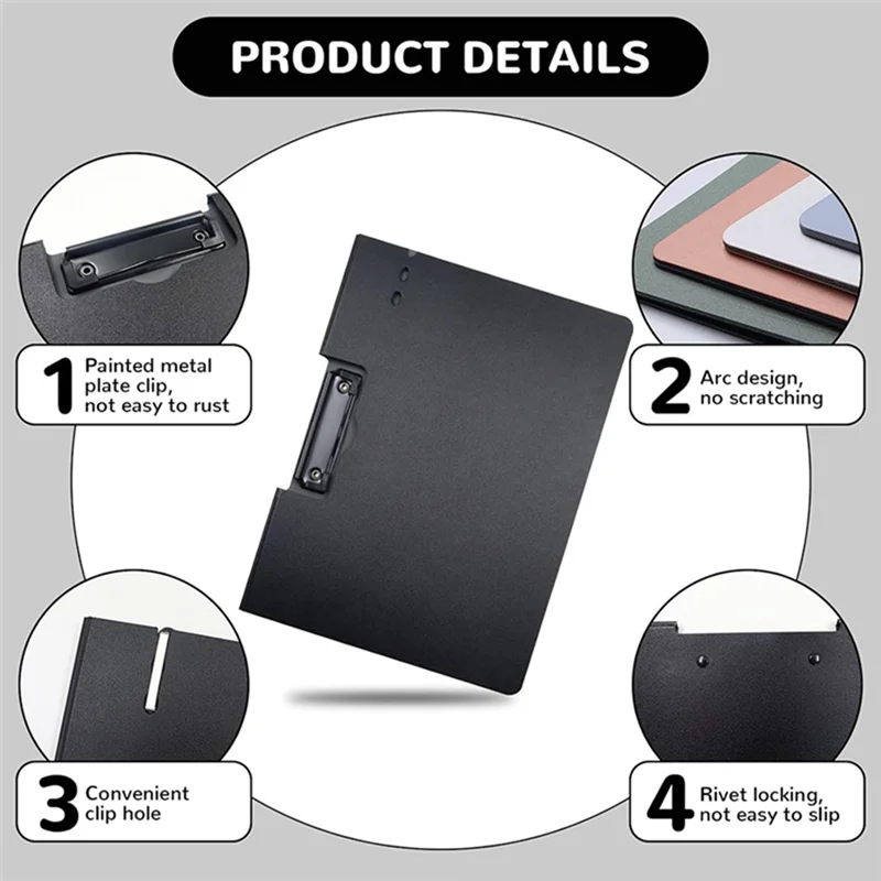 

J1UL1N A4 Foldable Clipboard With Cover, Non-Punch Binder, Letter Paper Folder, Used In Schools And Business Offices