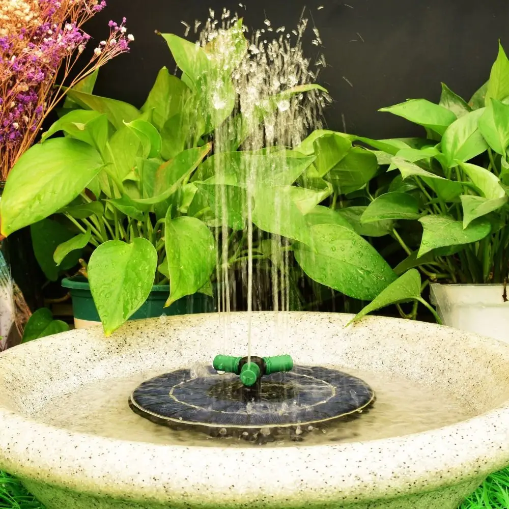

Colorful Solar Fountain with LED Light Circulating Bird Bath Fountain Automatic with Nozzles Floating Fountains Home