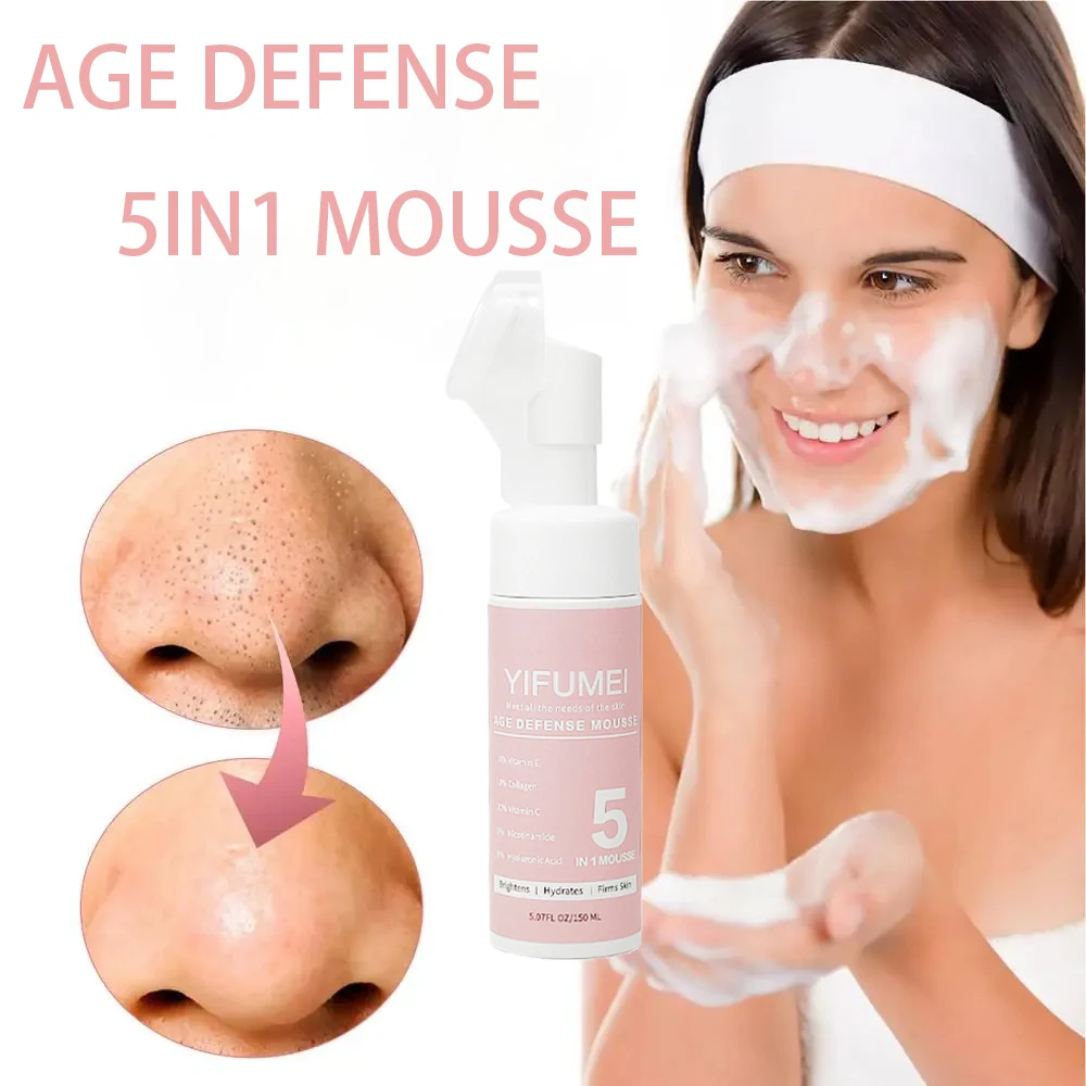 

5 In1 Cleansing Mousse Vitamin C Facial foaming Cleanser Deeply Cleansing Oil Control Moisturizing Blackhead Removal Skin Care