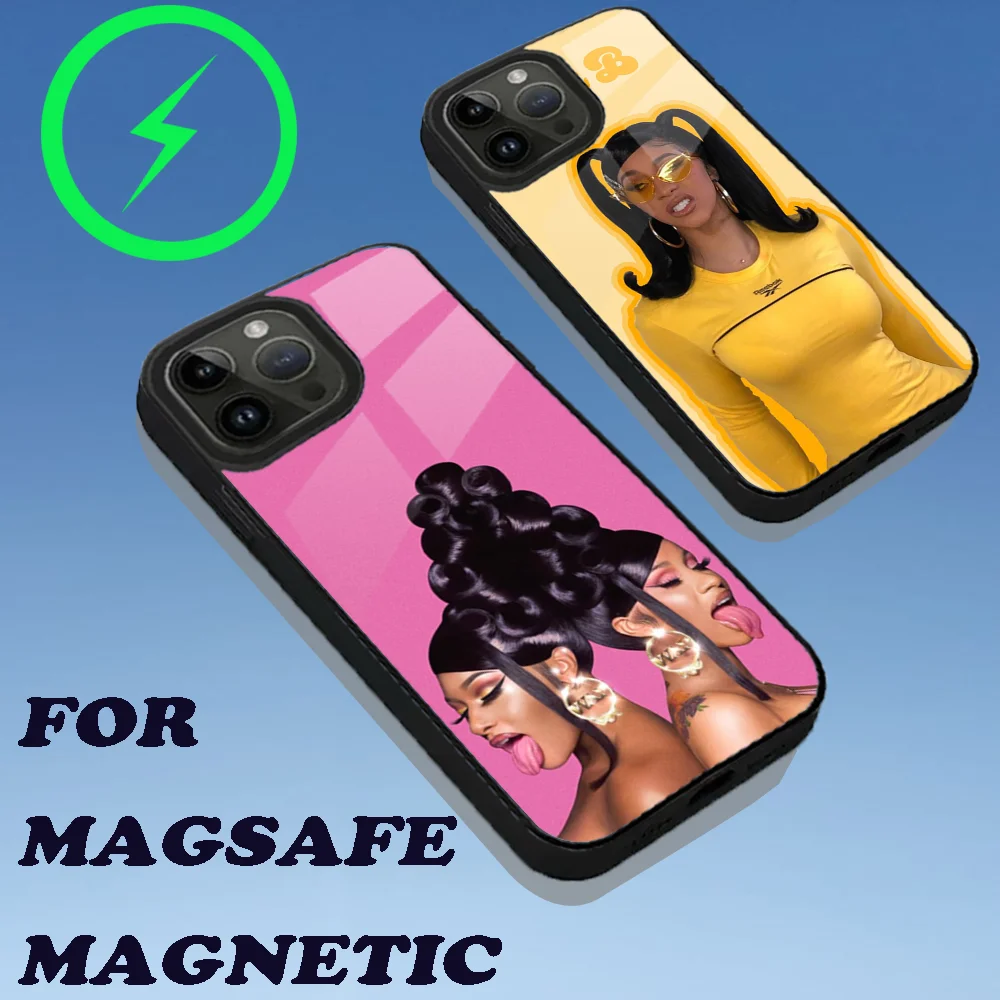 Cardi B Rapper Phone Case For iPhone 16,15,14,13,12,11,Plus,Pro,Max Mini Magsafe Magnetic Wireless Charging