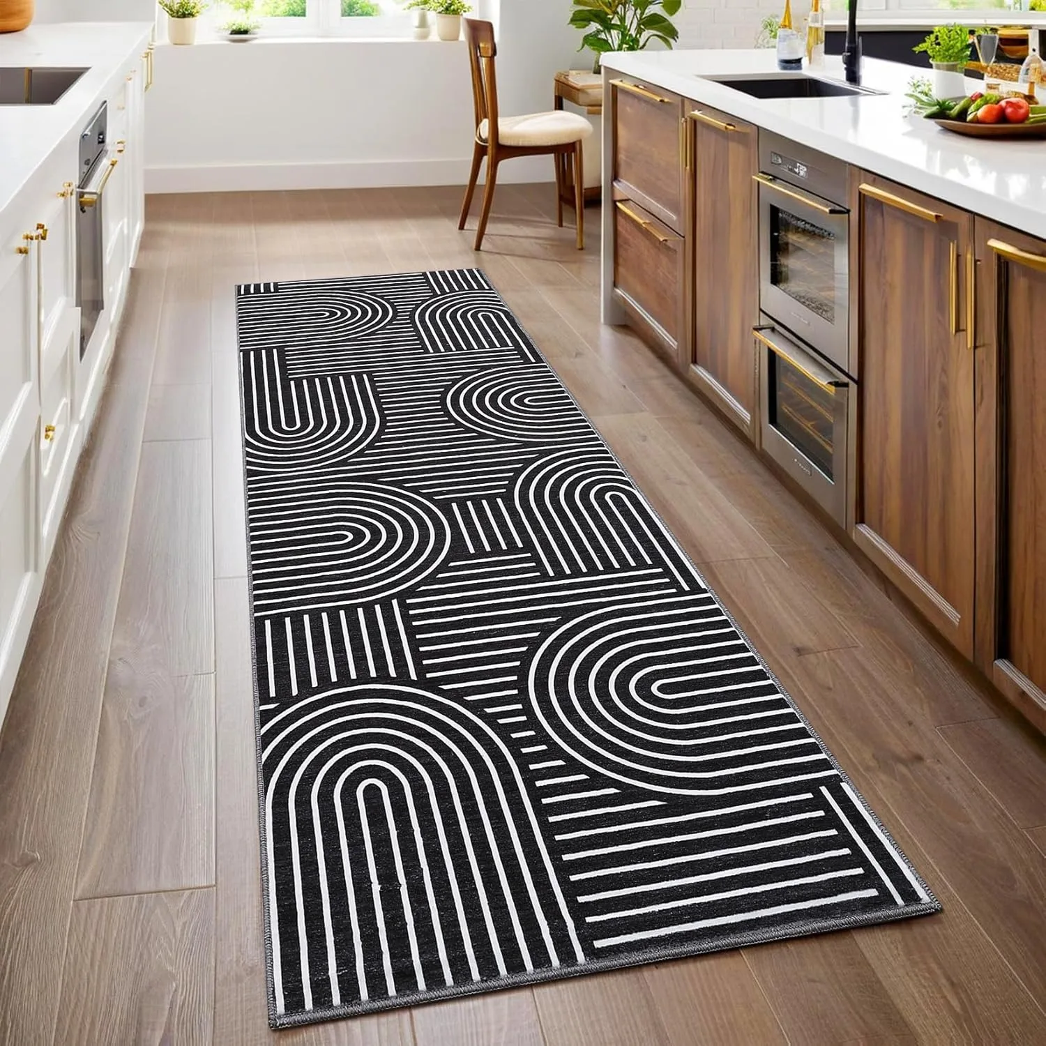 Hallway Carpet Aisle Long Carpest Runway Non-slip Floor Mat Machine Washable Striped Bohemian Style Home Decoration Rug Bedroom