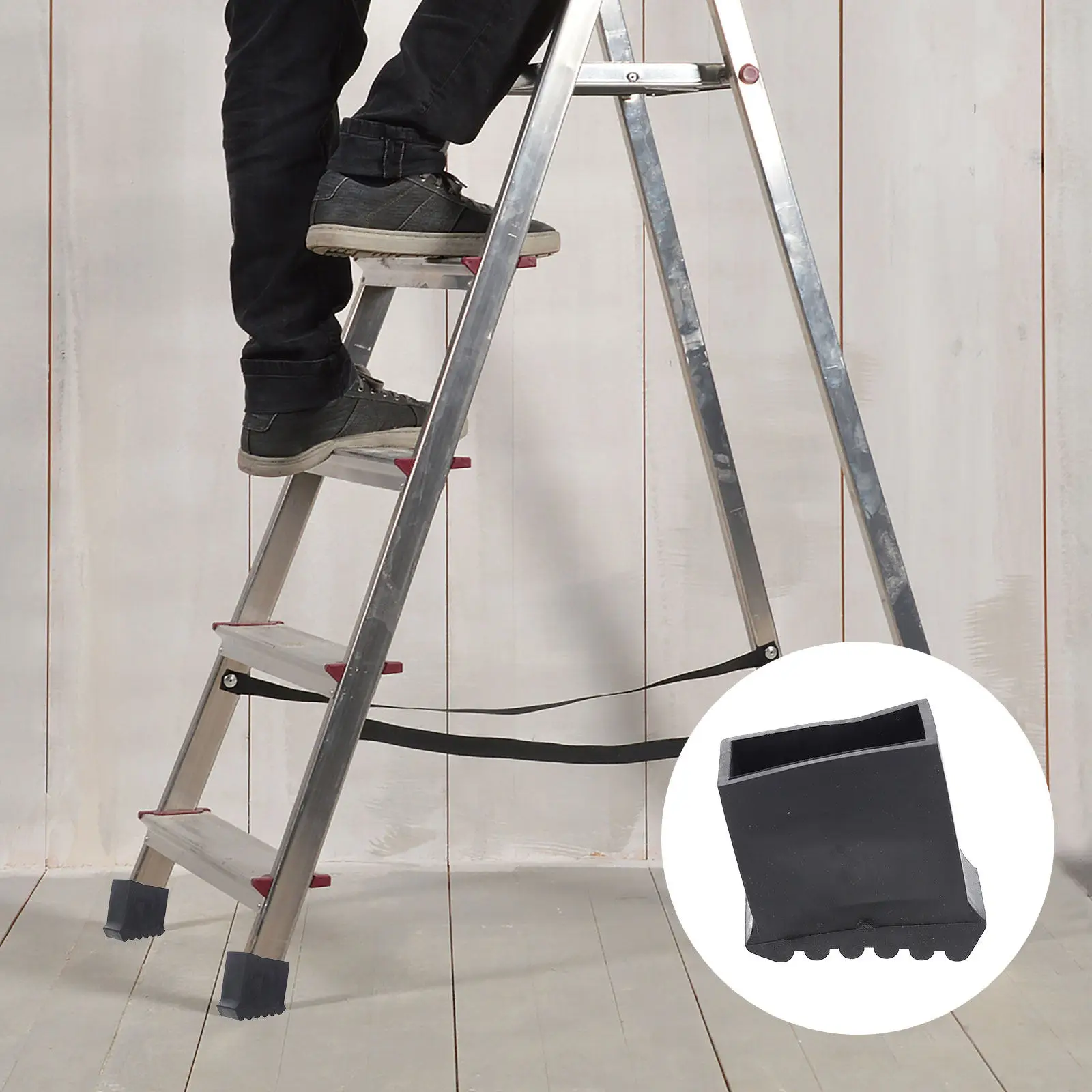 2Pcs Ladder Feet Covers Thickened Non-Slip Rubber Pads Ladder Protector Protective Pads for Floor Safety Shock Absorption