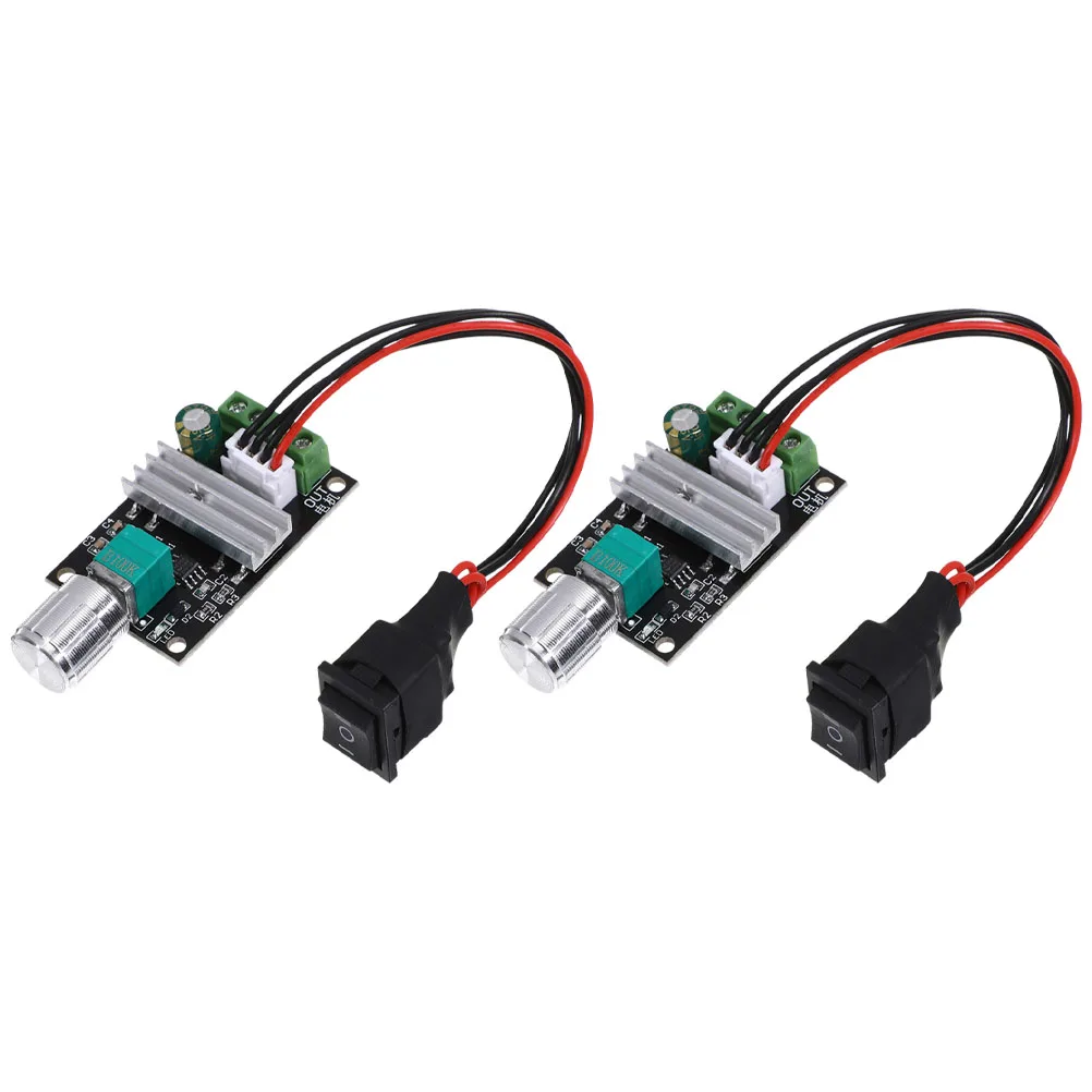 

2pcs DC Motor Speed Controller PWM Regulation Switch Adjustable Forward Reverse 3A Driver Module Speed Knob Tool Parts