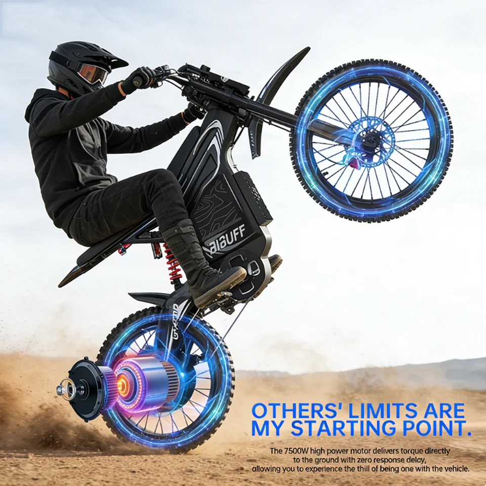 Readygo EKXBike BIBUFF GT600 Off-Road E-Bike 85Kmh 7500W Brushless Motor 72V30AH Lithium Battery E-Bike Adult Electric Motorcycl image 5