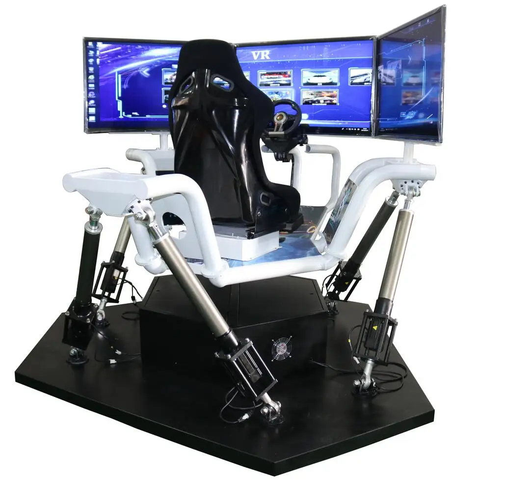 New Model 6DOF 3 Screen Racing Indoor Car Driving Simulator Speed VR Racing for Arcade Game Center Aluminum Metal Material