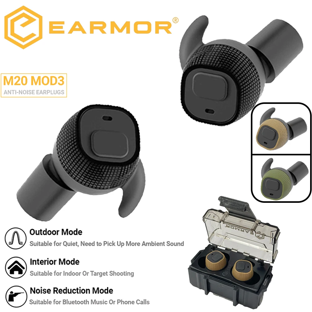 EARMOR M20 Electronic Earplugs Shooting Range Hunting Hearing ear Protection Earbuds Active Noise Canceling Earmuff