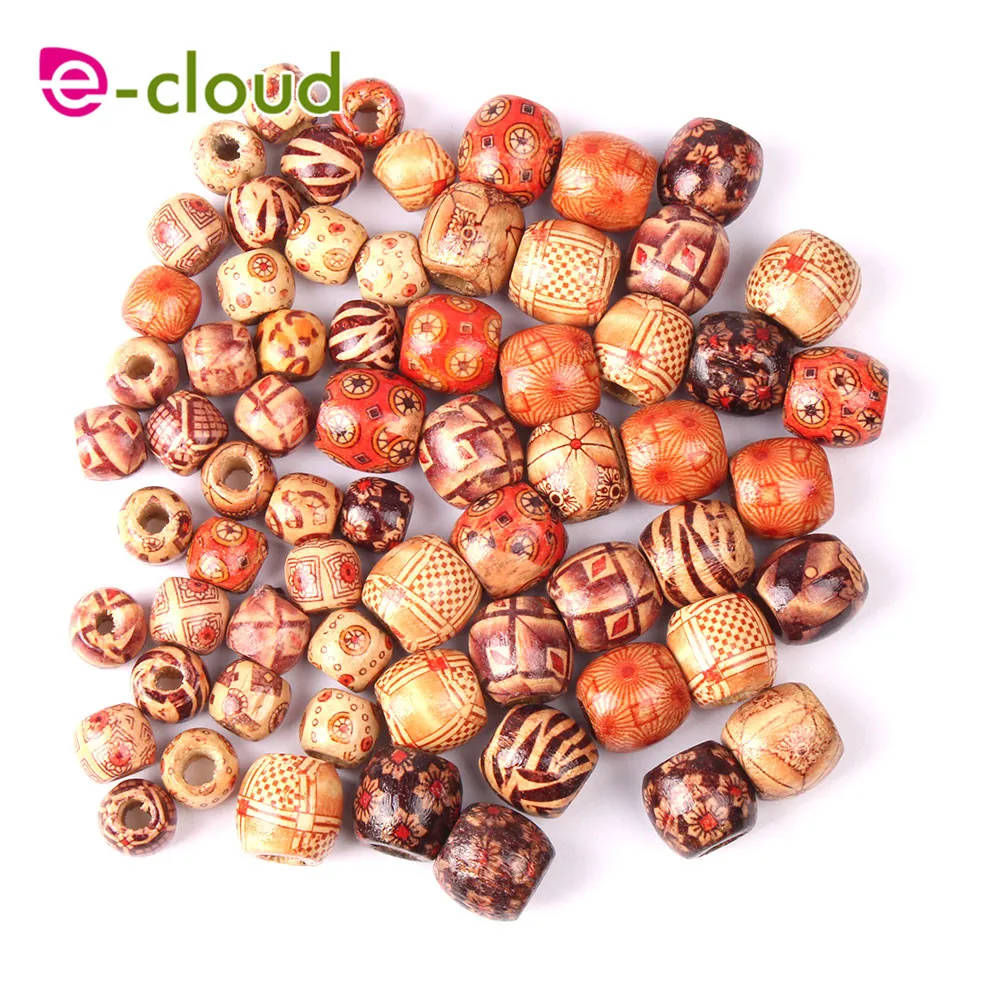 100Pcs 12-17mm Dreadlock Bead Wooden Hair Beads for Braiding Hair Big Hole Dreadlock Bead/Ring For Braiding Hair Extension