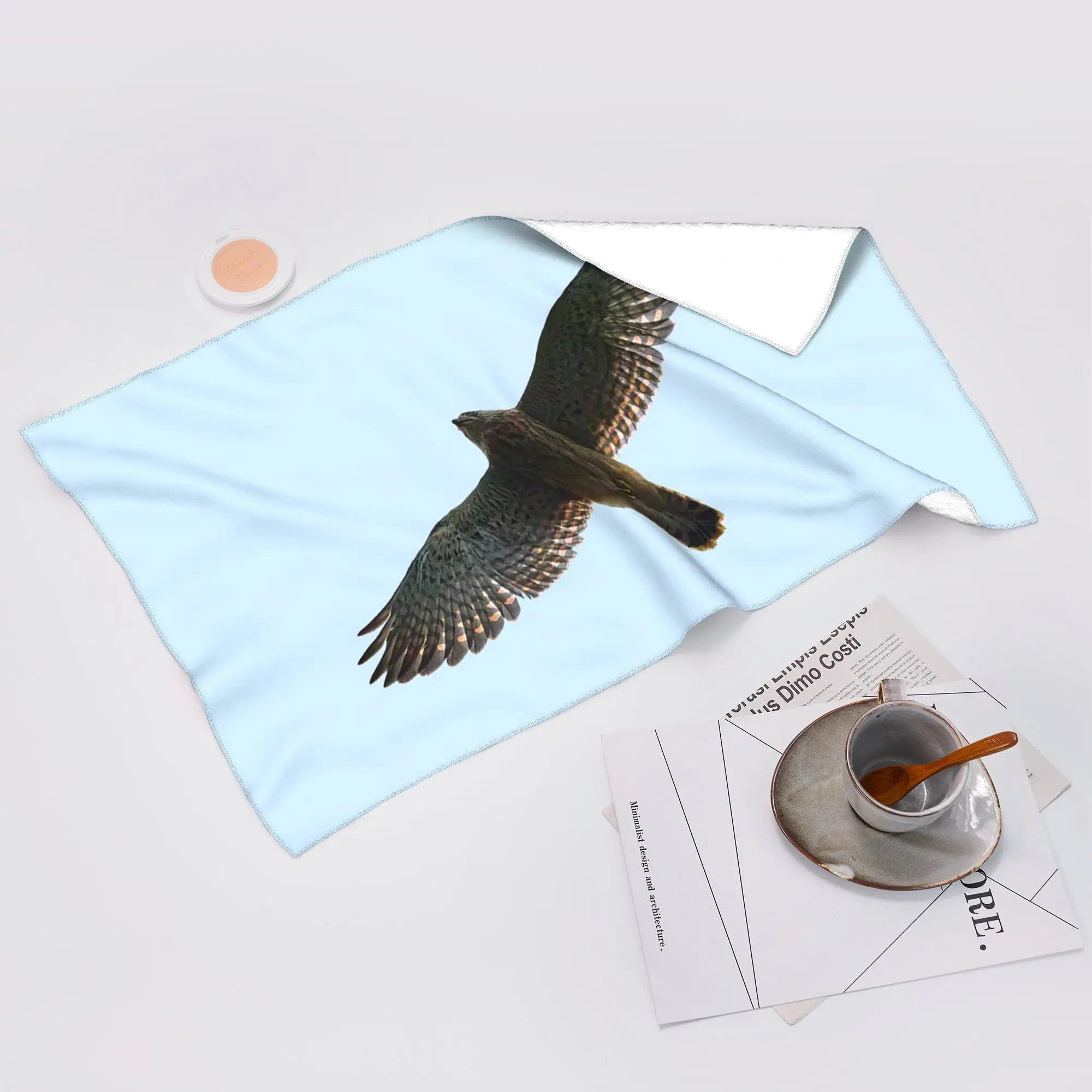 Custom On the fly. Common kestrel Soft Face Towel Quick Dry Pool Bath Cotton Towels Absorbent