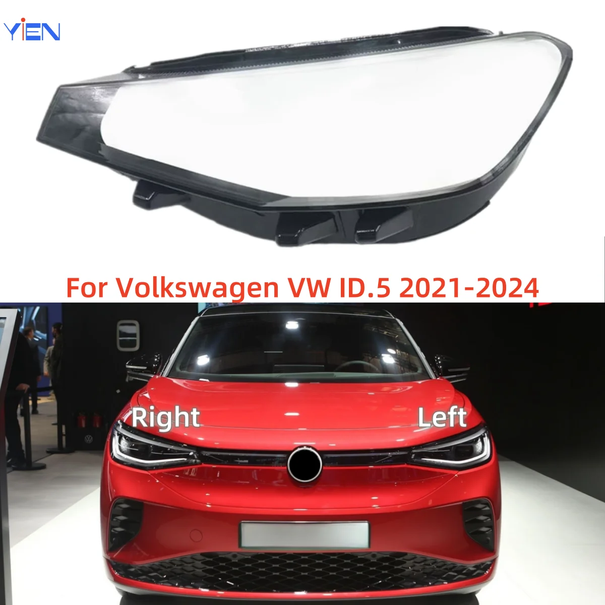 

Для Volkswagen VW ID.5 2021 2022 2023 2024, аксессуары для транспортных средств, линзы передней лампы, прозрачные, с защитой от УФ-лучей и старения